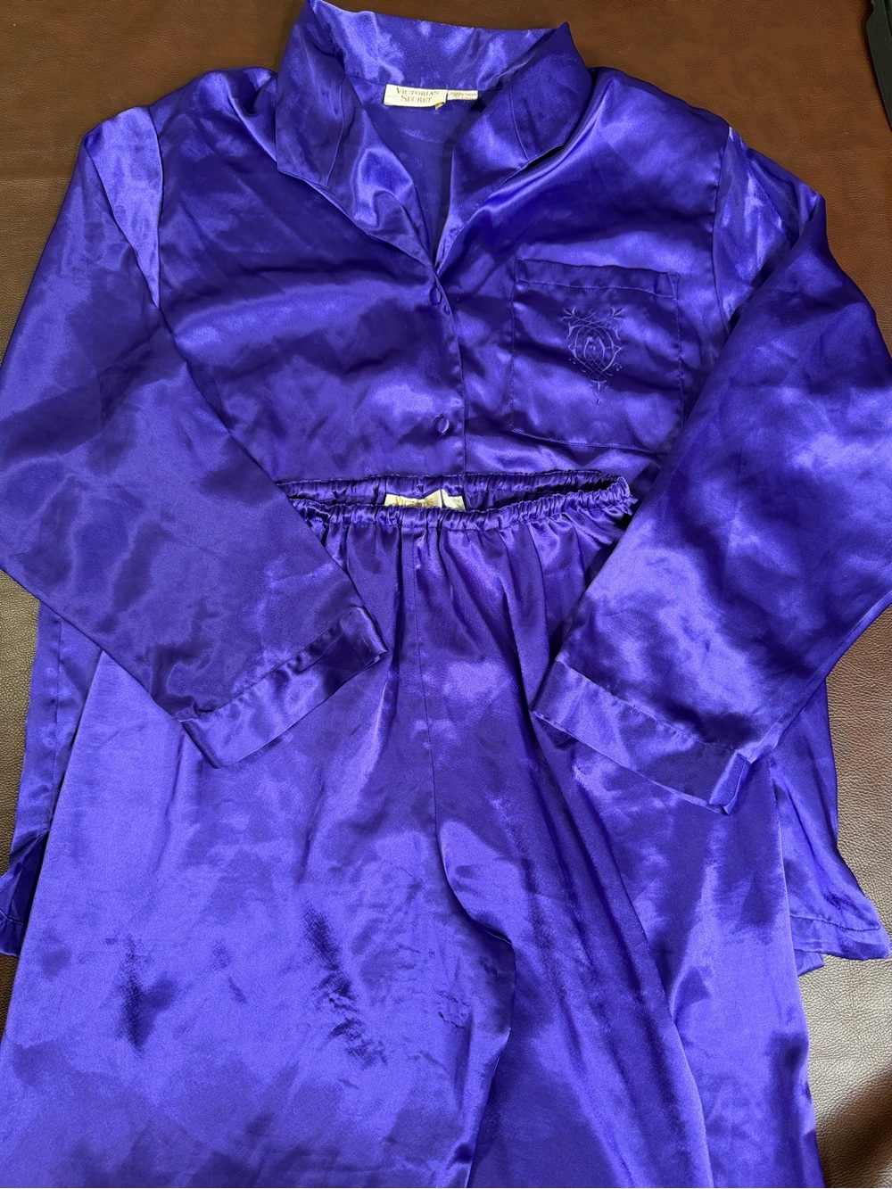 Vintage Victoria’s Secret Silky Purple Satin Women's Pajama Set
